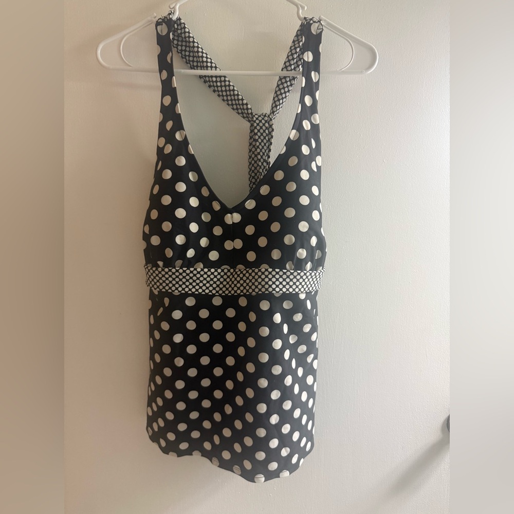 Pure Energy Black and White Polka Dot Top